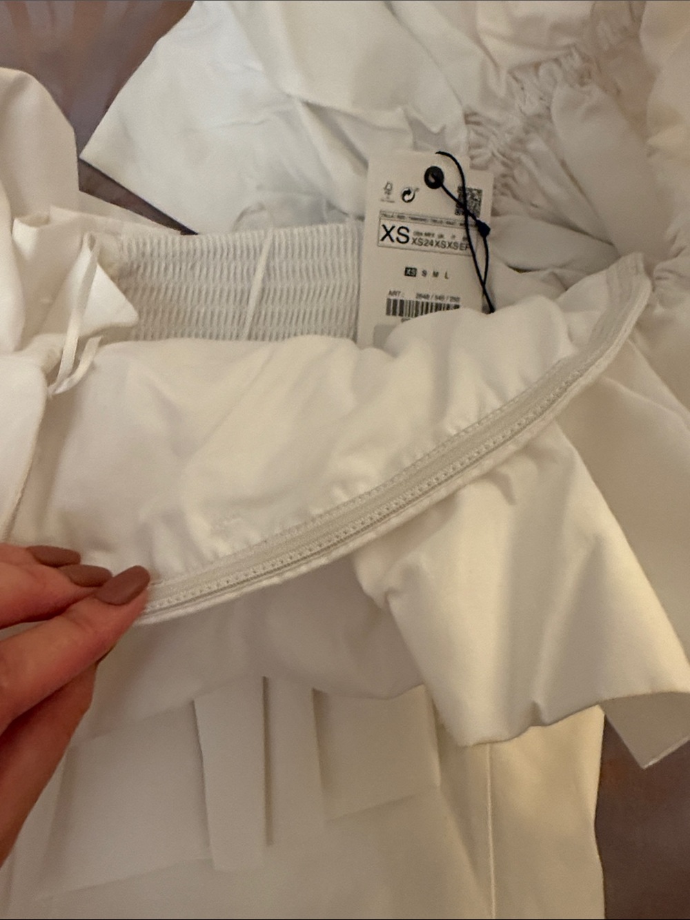 Zara White Off-Shoulder Ruffle Blouse - Picture 7 of 12